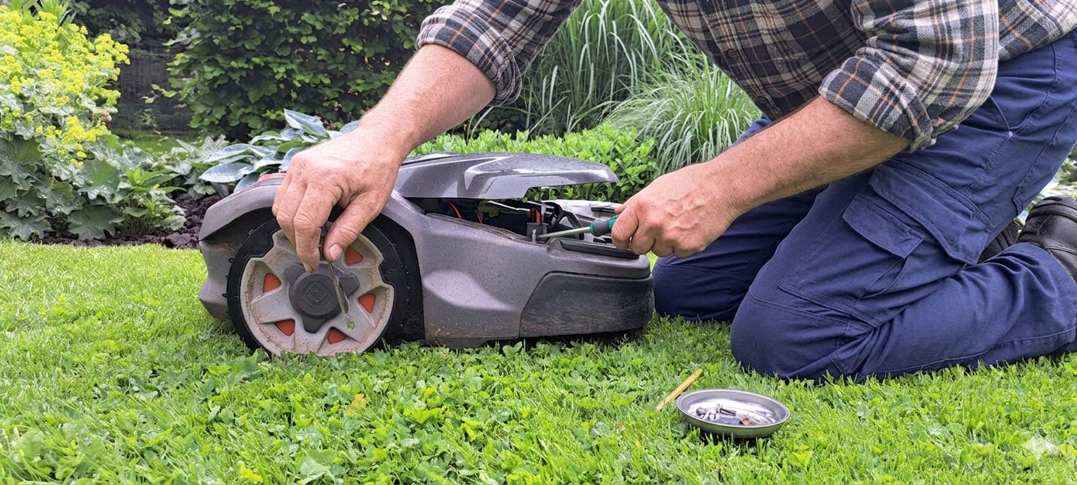 Robotmaaier onderhoud werkplaats